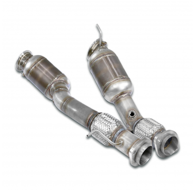 Tubo de escape descendente + convertidor catalítico metálico derecho - izquierdo Sistema 100% de acero inoxidable: elimina el ca