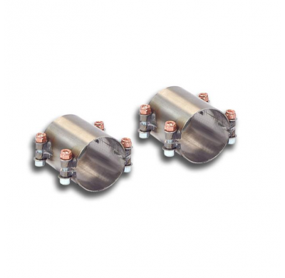 Right + Left sleeve pipes for the stock rear exhaust Sistema 100% de acero inoxidable, sobredimensionado 2 x Ø63,5 mm, para el s