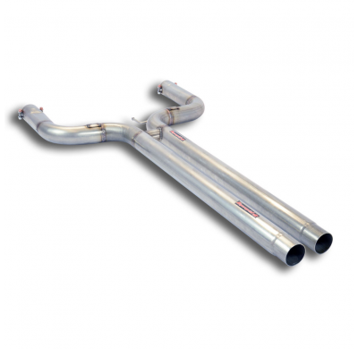 Tubos centrales Derecho-Izquierdo "H-Pipe" Silenciador central 100% acero inoxidable, sobredimensionado 2 x Ø70 mm - Para la sec