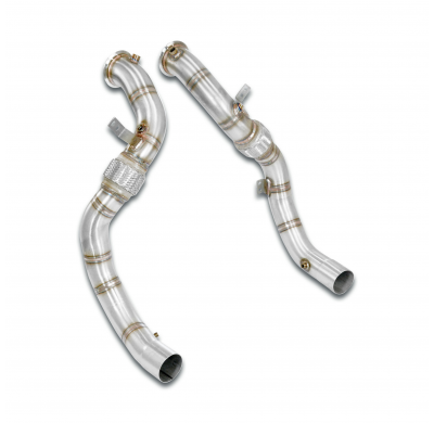 Turbo downpipe kit Derecho-Izquierdo (Reemplaza catalizador)Accepts the stock "Cat.-Back" system Kit de tubo de bajada derecho +