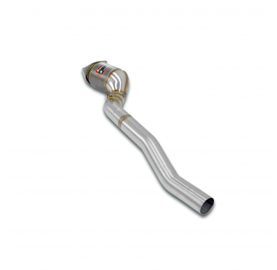 Catalizador metalico delantero derecho  Sistema 100% de acero inoxidable. Tamaño extragrande: 2 x Ø 70 mm -> Ø 65 mm - Solo kit