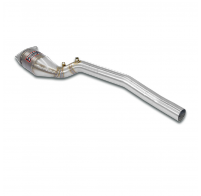 Tubo anterior con catalizador metalico izquierdo   Sistema 100% de acero inoxidable. Tamaño extragrande: 2 x Ø 70 mm -> Ø 65 mm