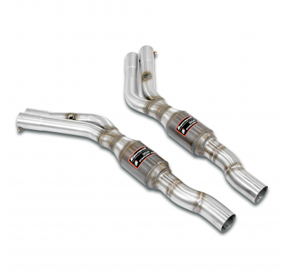 Tubo Anterior + catalizador metalico derecho + izquierdo  Sistema 100% de acero inoxidable, sobredimensionado 2 x Ø70 mm - Para