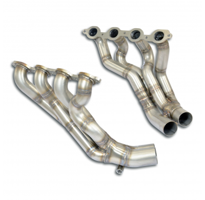 Colectores Derecho-Izquierdo Sistema 100% de acero inoxidable, sobredimensionado 2 x Ø80 mm - Para silenciador trasero OEM - Sol