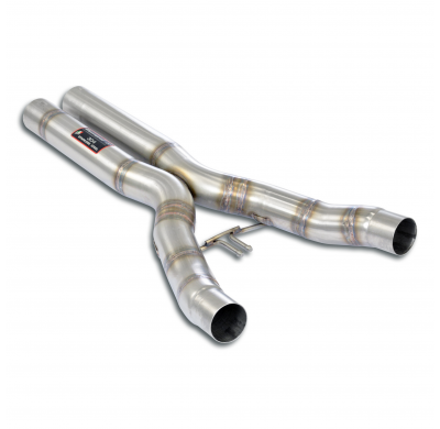 Tubo central "X-Pipe"   Sistema 100% de acero inoxidable, sobredimensionado 2 x Ø80 mm - Para silenciador trasero OEM - Solo kit