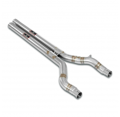 Kit de tubos centrales Derecha - Izquierda Sistema 100% de acero inoxidable, sobredimensionado 2 x Ø65 mm, para el silenciador t