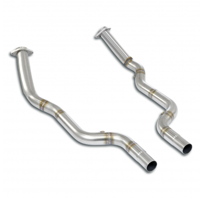Kit de tubo de bajada derecho - izquierdo (elimina el catalizador) Sistema 100% de acero inoxidable, sobredimensionado 2 x Ø60 m