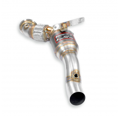 Tubo de escape izquierdo + convertidor catalítico metálico Kit de tubo de bajada 100% acero inoxidable, lado derecho e izquierdo