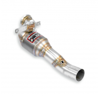 Tubo de escape derecho + convertidor catalítico metálico Kit de tubo de bajada 100% acero inoxidable, lado derecho e izquierdo.