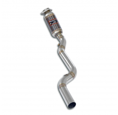 Tubo de bajada derecho + catalizador metálico Sistema 100% de acero inoxidable, tamaño extragrande 2 x Ø65 mm - Solo kit complet