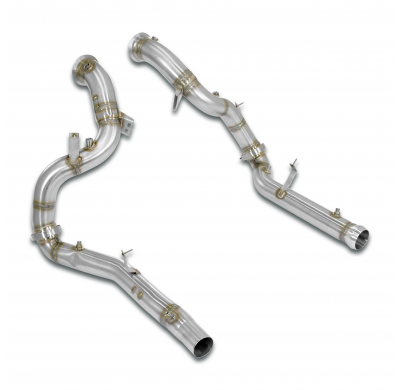 Kit de tubo de bajada derecho + izquierdo. Elimina los catalizadores primario y secundario + filtro de partículas de gasolina (G