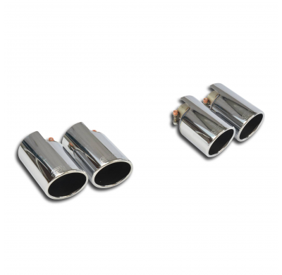 Colas de escape Derecha-Izquierda OO100 Kit de silenciador trasero 100% acero inoxidable, sobredimensionado Ø76 mm - Solo kit co