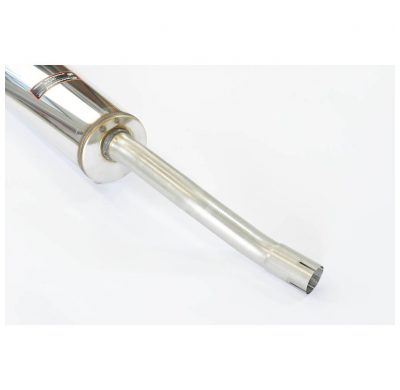 Rear exhaust OO90 Sistema 100% de acero inoxidable, sobredimensionado Ø54 mm, para el parachoques trasero de serie. VW POLO 2G 1