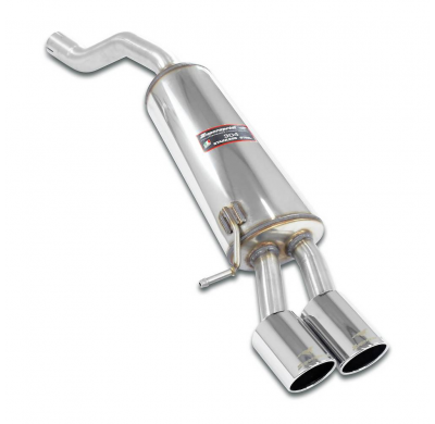 Rear exhaust OO90 Sistema 100% de acero inoxidable, sobredimensionado Ø54 mm, para el parachoques trasero de serie. VW POLO 2G 1