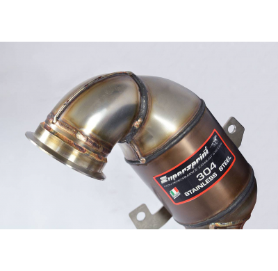 Kit de tubo de escape turbo + convertidor catalítico metálico 200 CPSI (elimina el filtro de partículas de gasolina) Sistema 100