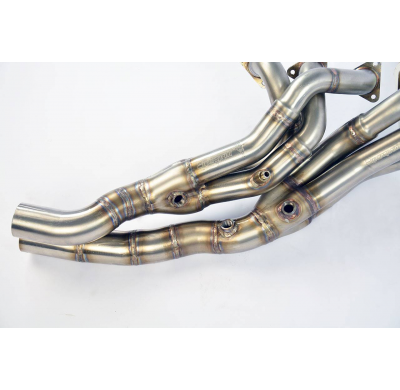 Colectores diseño escalonado (Volante derecha e izquierda) Sistema 100% de acero inoxidable, 2 x Ø60 mm - Solo kit completo BMW