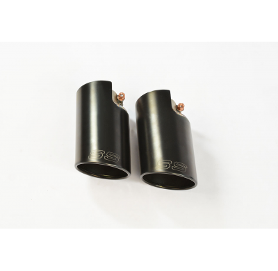 Colas de escape Derecha-Izquierda OO100 "Gun Metal Grey" Kit de silenciador trasero 100% acero inoxidable, sobredimensionado Ø76