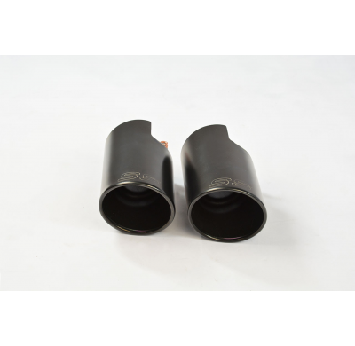 Colas de escape Derecha-Izquierda OO100 "Gun Metal Grey" Kit de silenciador trasero 100% acero inoxidable, sobredimensionado Ø76