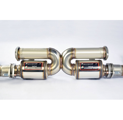 Silencioso trasero Derecho-Izquierdo "Race" + Catalizador metalico Sistema "Turbo-back" 2xØ70mm 100% acero inoxidable AISI 304 -