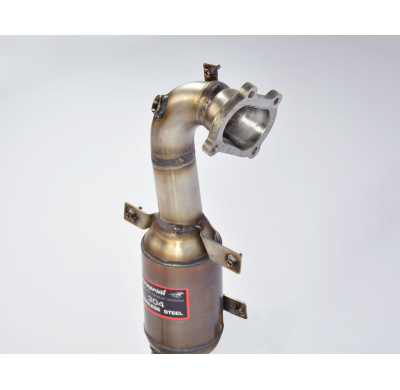 Turbo Downpipe Kit + Catalizador Metalico 100cpsi  - 595 Abarth 1.4t "Pista" (160 Cv) (ø65 Con Vàlvula) 2016 -> Supersprint