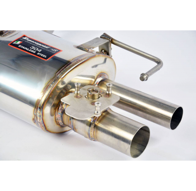 Silencioso trasero izquierdo con valvula Sistema 100% de acero inoxidable, sobredimensionado Ø80 mm (también compatible con mode