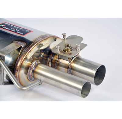 Silencioso trasero derecho con válvula Sistema 100% de acero inoxidable, sobredimensionado Ø80 mm (también compatible con modelo