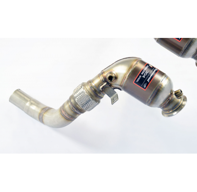 Turbo Downpipe Kit +Catalizador Metalico Derecho - Bmw F12 M6 Coupè / F13 M6 Cabrio V8 (560 Cv) 2012 -> 2018 ("Cat-Back") Supers