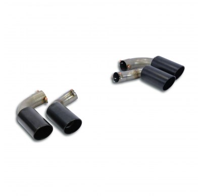 Colas de escape derecha - izquierda 100x75 "Gun Metal Grey" Kit de escape central y trasero 100% acero inoxidable - Solo kit com