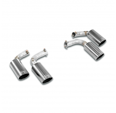 Colas de escape Derecha-Izquierda OO100 "Gun Metal Grey" Kit de escape central y trasero 100% acero inoxidable - Solo kit comple