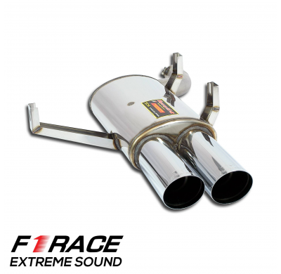 Silencioso Trasero "F1 Race" OO90 Sistema completo 100% de acero inoxidable, tamaño extragrande 2 x Ø70 mm. Solo kit completo. B