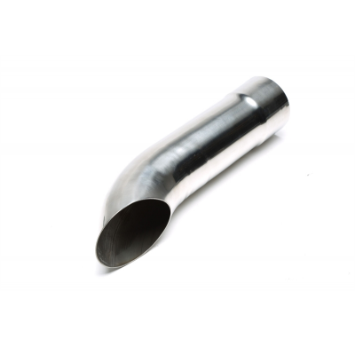 Tubo de escape TA Technix acero inoxidable 85 x 115 mm ovalado / afilado, longitud: 415 mm conexión: 92 mm, diámetro pasante: 87