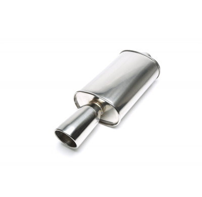 Escape trasero deportivo TA-Technix acero inoxidable universal 100mm redondo / embridado / biselado  acero inoxidable pulido