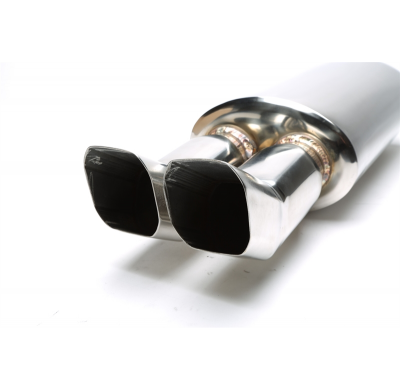 Silenciador trasero deportivo TA Technix acero inoxidable universal 2 x 75 x 85 mm DTM afilado / biselado  acero inoxidable puli