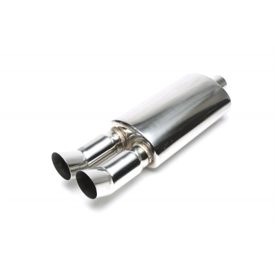 TA Technix inox sport silenciador trasero universal 2 x 76mm DTM redondo / afilado  acero inoxidable pulido Universalmente utili