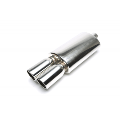 Silenciador trasero TA Technix inox sport universal 2 x 89mm redondo / embridado / biselado  acero inoxidable pulido Universalme