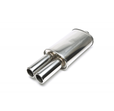 Silenciador trasero TA Technix inox sport universal 2 x 76mm redondo / embridado  acero inoxidable pulido Universalmente utiliza