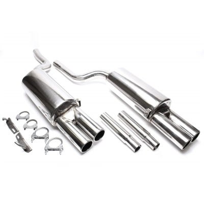 Sistema de acero inoxidable TA Technix Tubo de escape: 2x76 mm redondo + embridado Salida izquierda + derecha  Valido para: Audi
