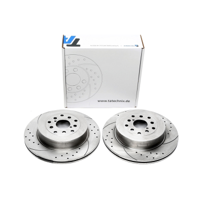 Juego de discos de freno deportivos TA Technix eje trasero perforado + ranurado + ventilado internamente OEM-Vergleichsnummer: 2