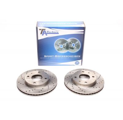 Juego De Discos De Freno Ta Technix Sport Eje Delantero Perforado + Ranurado + Ventilado Internamente Zhyundai Coupe (Rd) 1.6 I