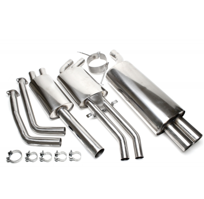 Sistema de acero inoxidable TA Technix Tubo de escape: 2x76 mm redondo + embridado con homologación CE e1-0311376  Valido para: