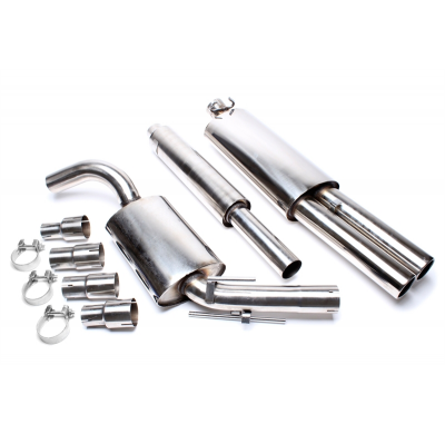 Sistema de acero inoxidable TA Technix Tubo de escape: 2x76 mm redondo+bridado con aprobación CE e1-0310525  Valido para: VW Gol