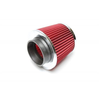 Filtro de aire deportivo TA Technix Ã90mm con cubierta cromada  Filtro universal redondo-cónico Filtro Ã 155mm/120mm longitud