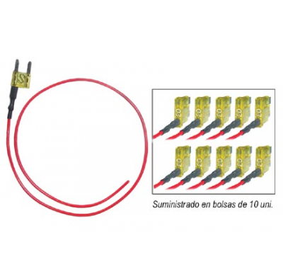 10 Fusibles Puente Uni 20 Amp. Con Cable Para Alimentacion Exterior