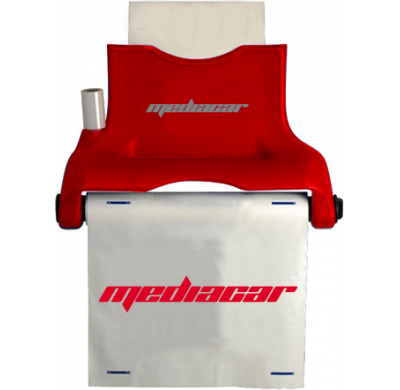 Kit Dispensador Mural + 50 Cubreasientos De 20 Micras + 50 Alfombrillas De Papel + Rollo Cubrevolantes Con Mango Personalizdos P