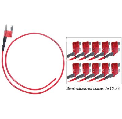 10 Fusibles Puente Mini 10 Amp. Con Cable Para Alimentacion Exterior