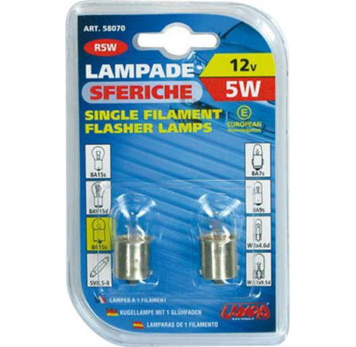Blister De 2 Lamparas Economicas R5w 1 Polo 12 V. 5 W. Valido Para Luz De Posicion 58070