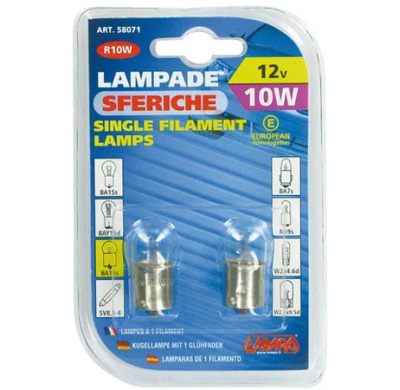 Blister De 2 Lamparas Economicas, R10w, 1 Polo, 12 V. 10 W. Valido Para Luz De Posicion, Iluminacion Matricula, Guantera, Techo,