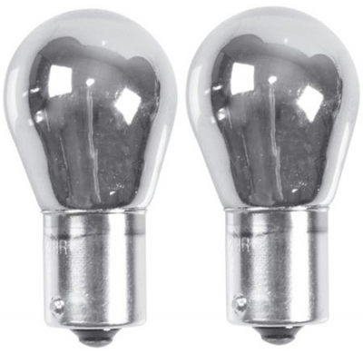 Blister De 2 Lamparas Economicas 58067 P21w 1 Polo 12 V. 21 W. Cromo Ambar Valido Para Intermitente
