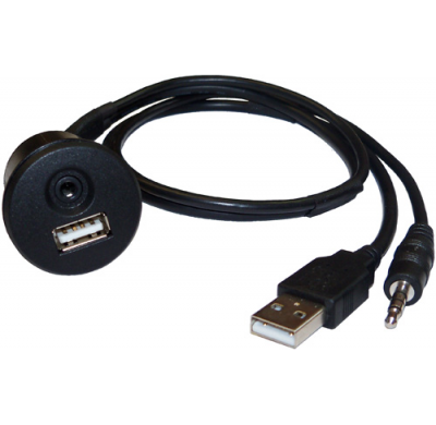 Cable Prolongador Conexion Usb + Jack 3.5 Mm. Montaje Interior Longitud 2 M.