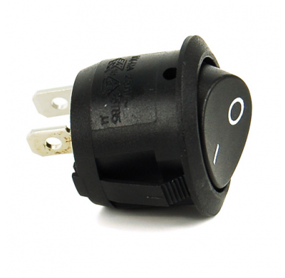 Interruptor Redondo Universal on Off, 125 V. 10 Amp.
